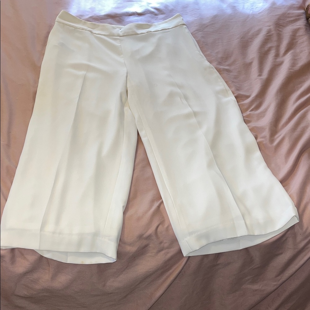 Chaps Women's Cream Wide Leg Culottes